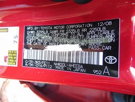 2009 TOYOTA PRIUS RED 1.5 AT Z20049